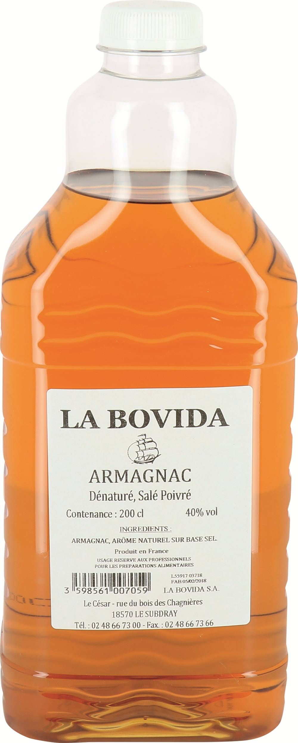 Armagnac 40° dénaturé salé poivré - par 2 L